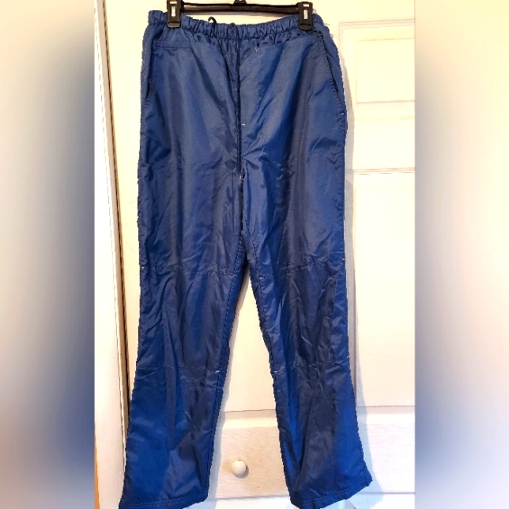 Athletic Works Snow Pants Womens Size Small Blue Lined Winter Ski Nylon Pull On